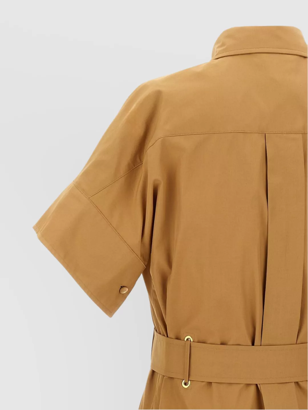 Max Mara Agoraio Belted Eyelet-embellished Cotton-poplin Midi Shirt Dress