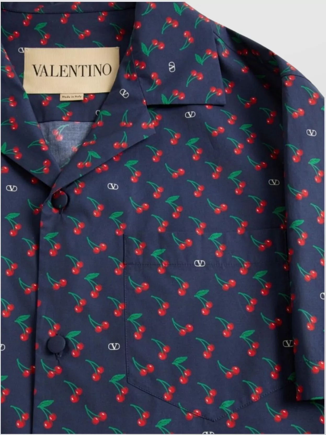 Valentino Garavani Cherryfic Print Bowling Shirt