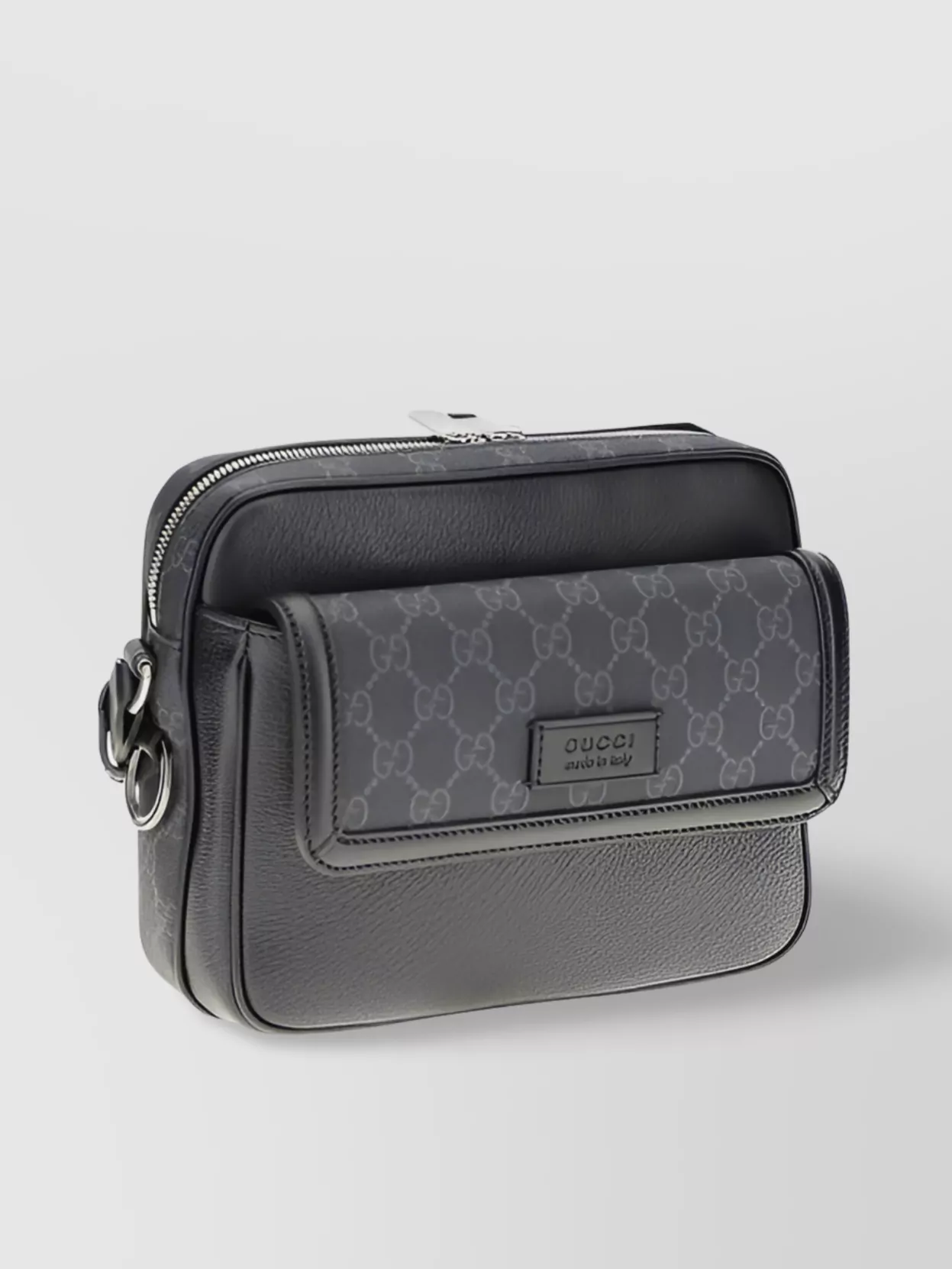 Gucci Supreme Fabric Shoulder Bag With Flap Pocket