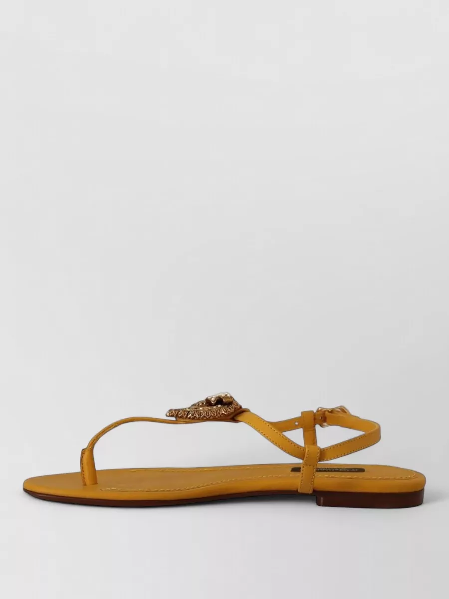 Dolce&Gabbana Leather Flat Sandals