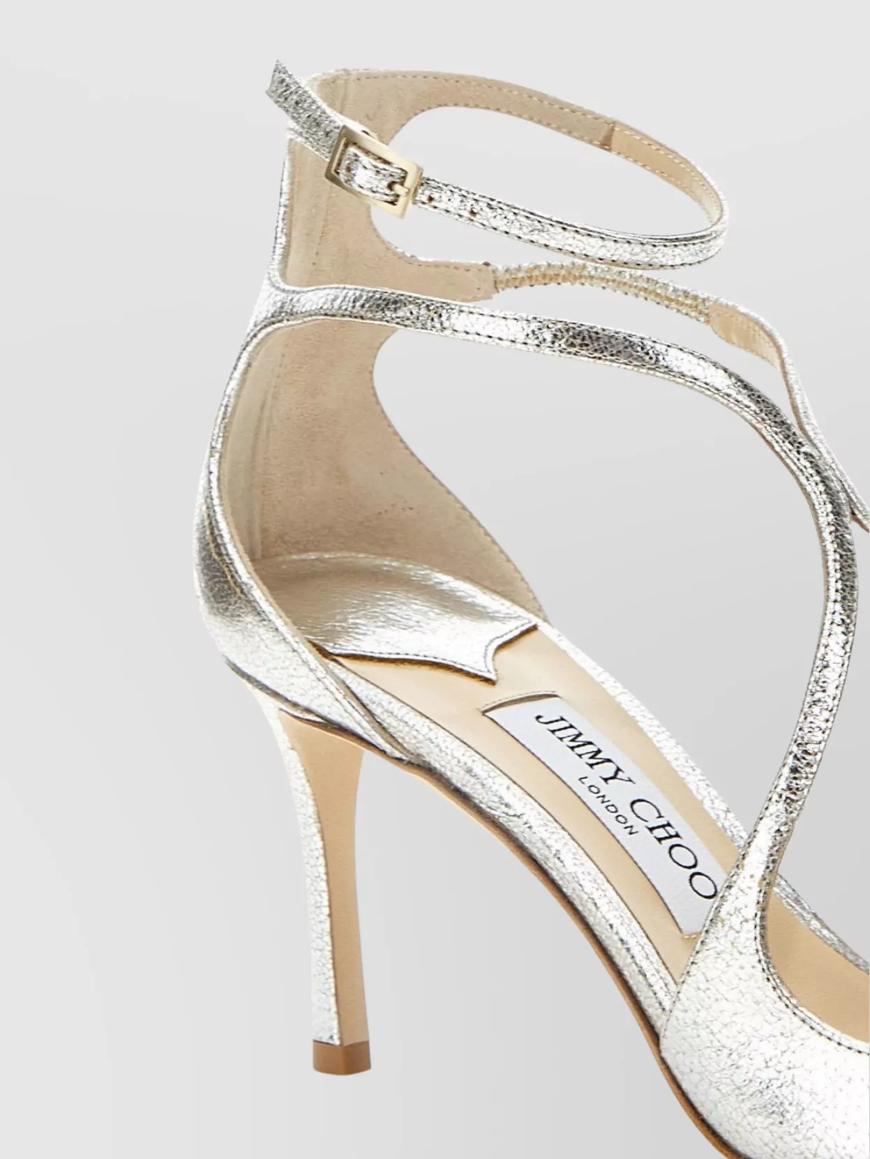 Jimmy Choo Metallic Finish Strappy High-Heeled Sandals