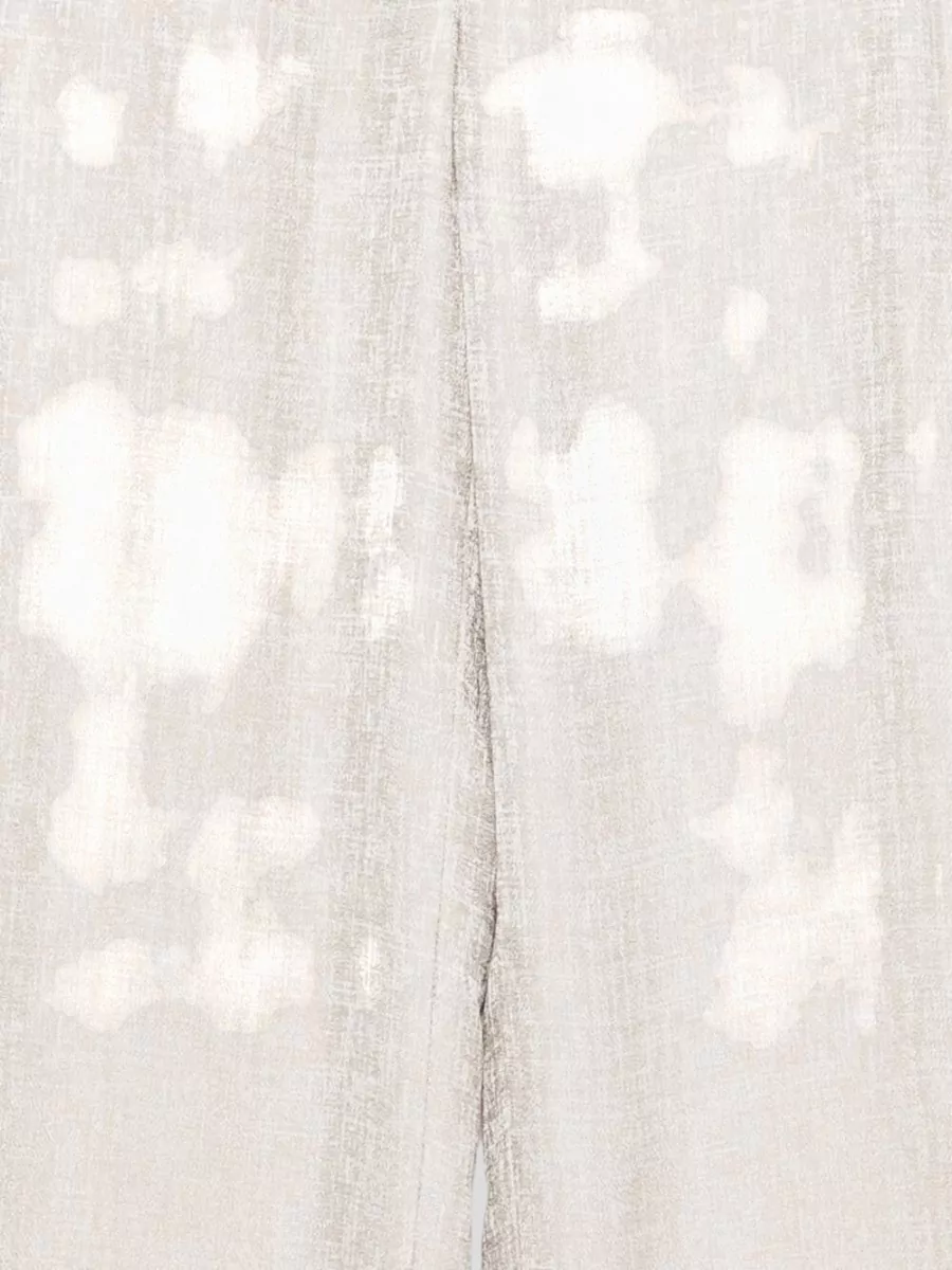 Emporio Armani Straight Cut Trousers Textured Fabric Wide