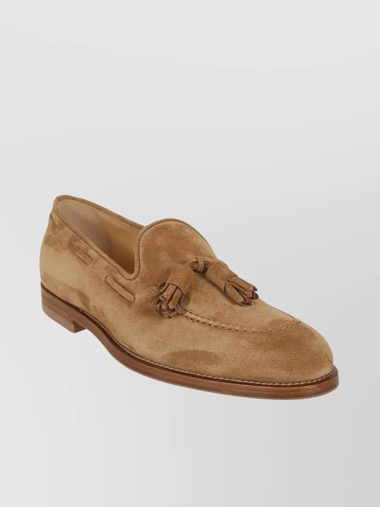 Shop Brunello Cucinelli Block Heel Loafers Tassel Detail