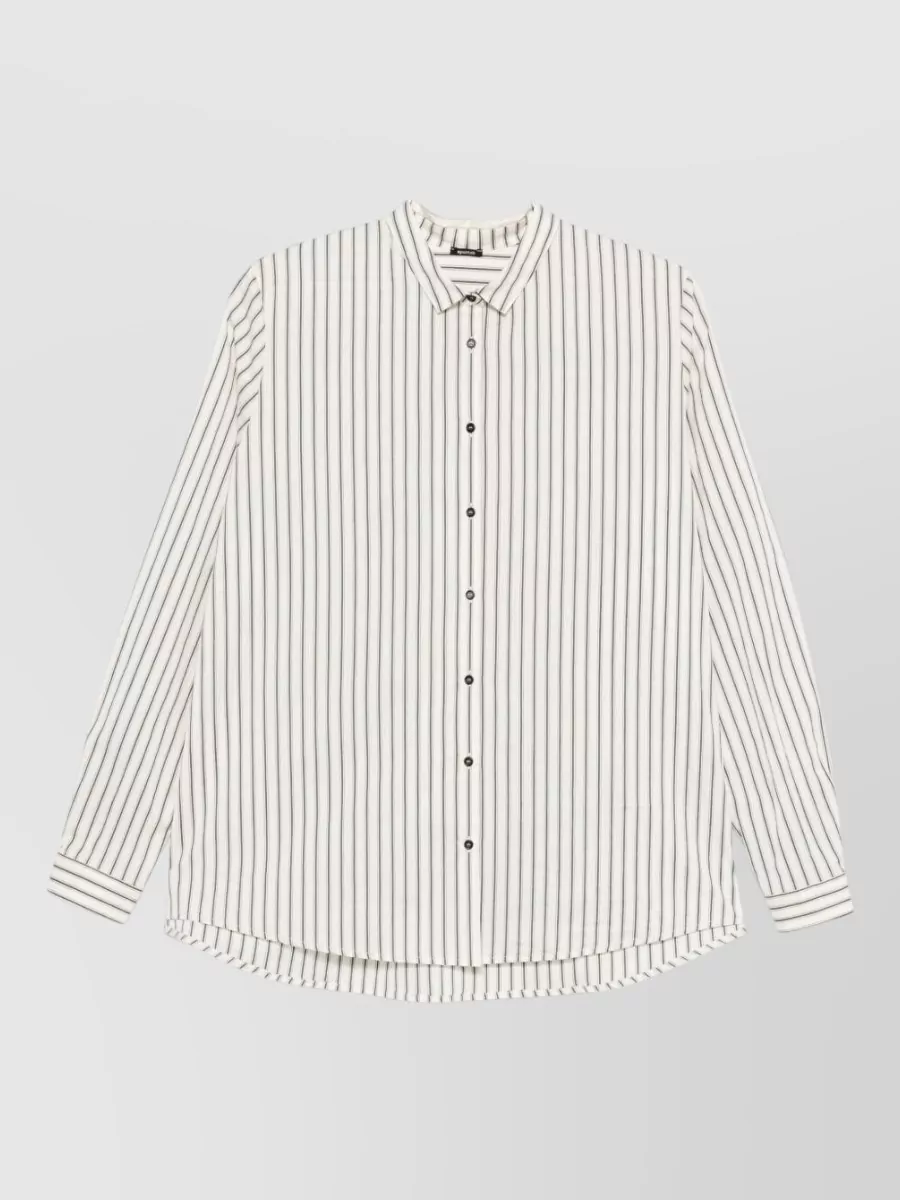 Apuntob Silk Blend Striped Long-Sleeve Shirt