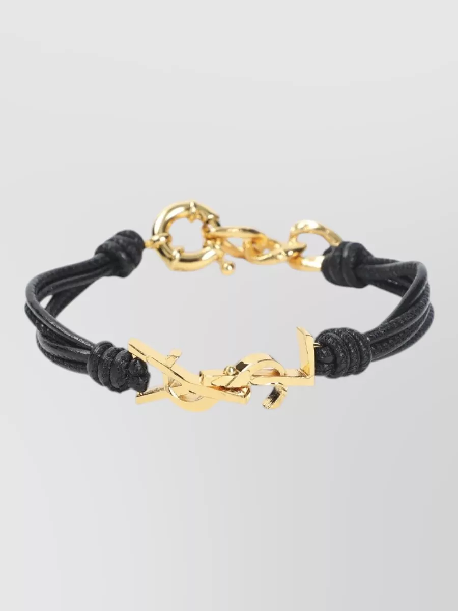 Saint Laurent leather multi-wrap bracelet