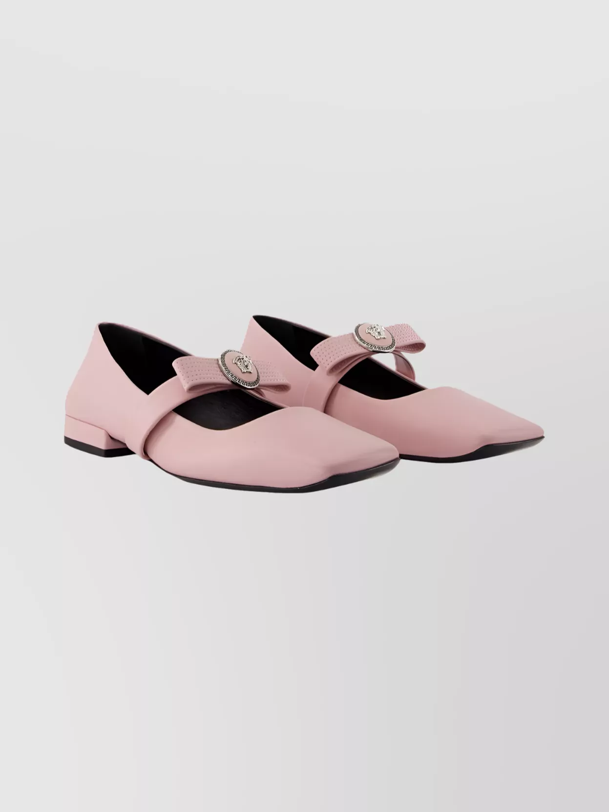 Versace Ballerina Shoes Leather Dusty Rose In Multi