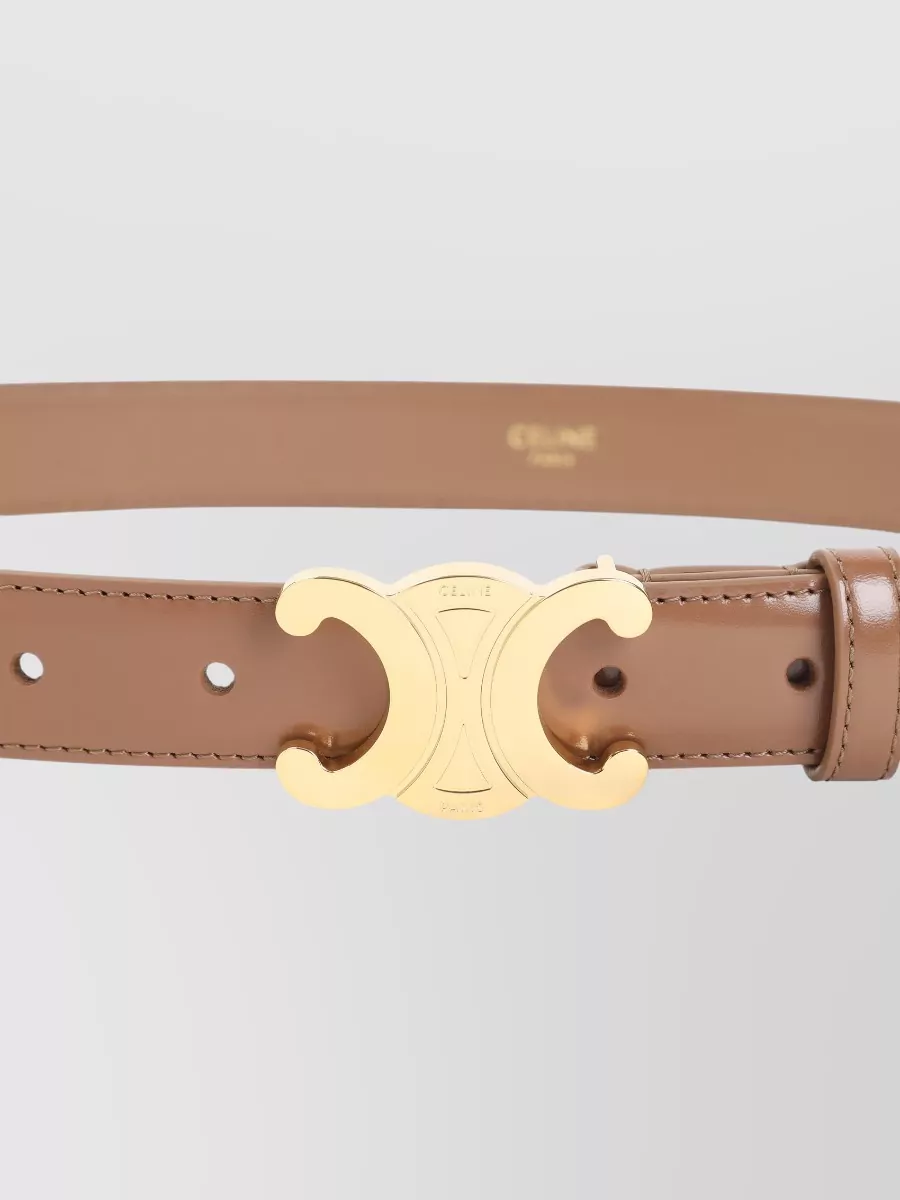 Celine Triomphe Leather Adjustable Belt Buckle