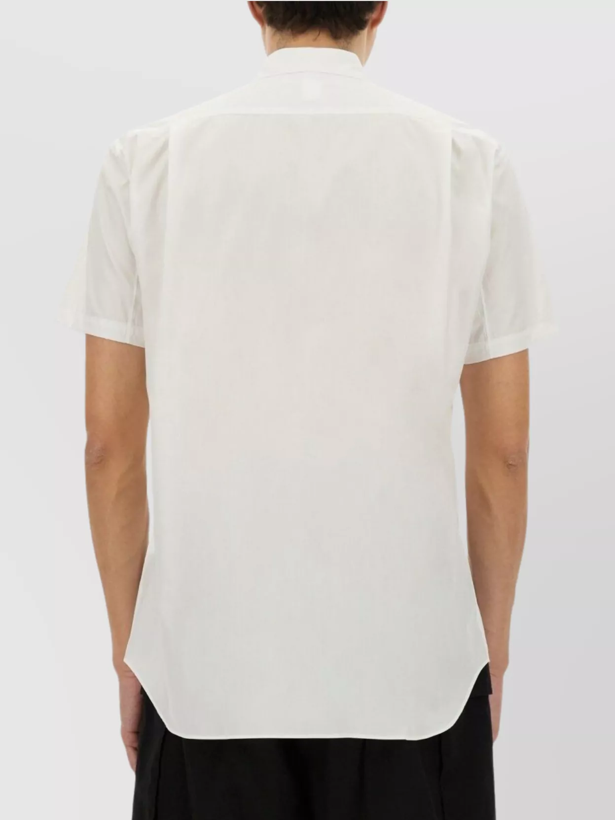 Comme Des Garçons Short Sleeves Pleated Design Shirt With Pointed Collar