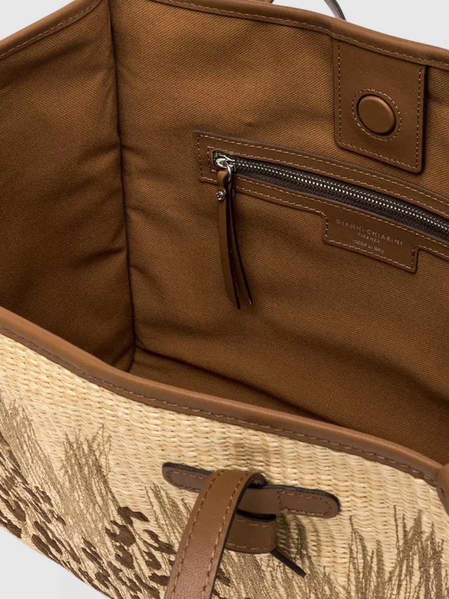 Gianni Chiarini Marcella Tote Bag Animal Pattern Texture