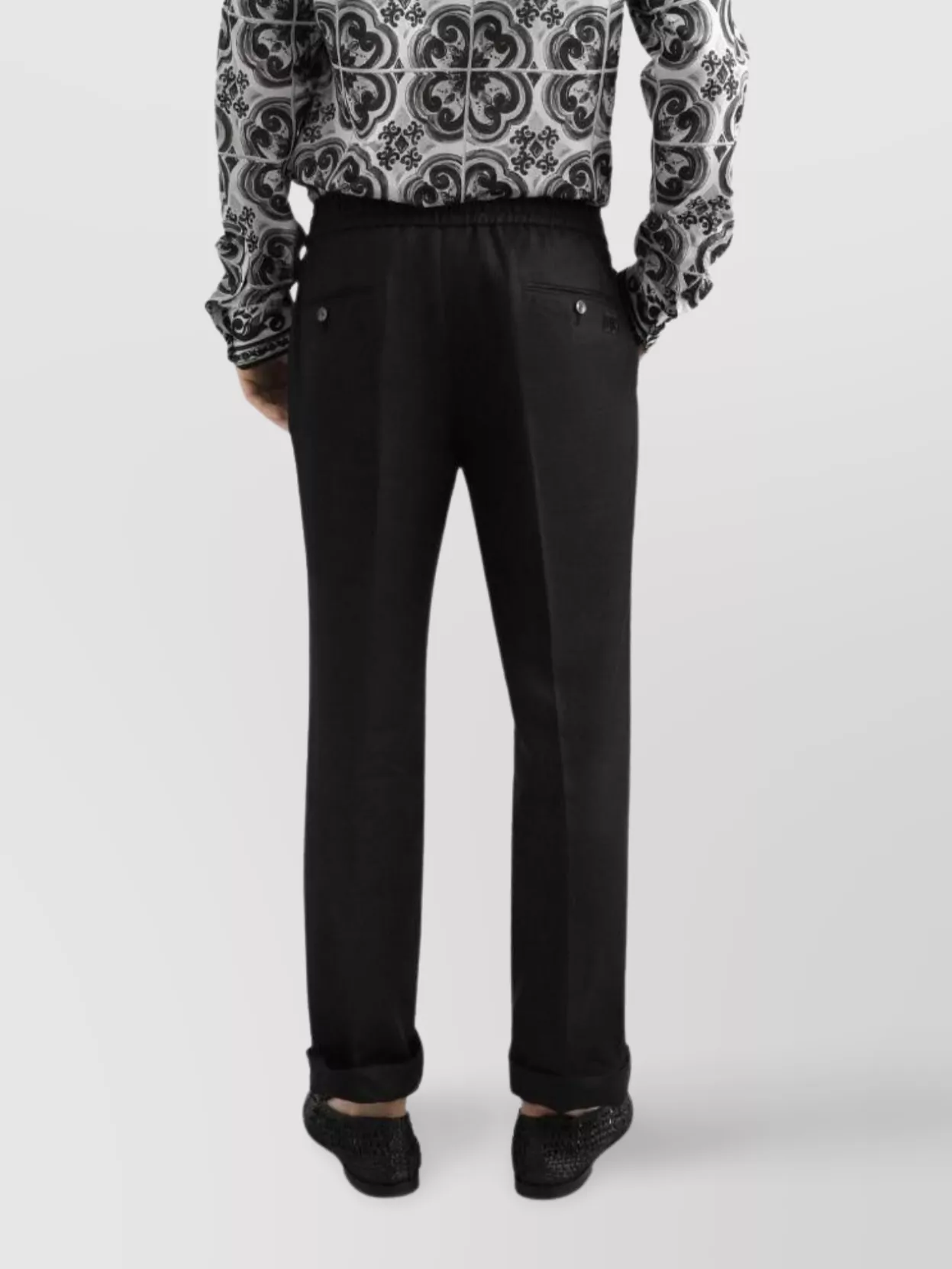 Dolce&Gabbana Linen Jogging Trousers Back Pockets