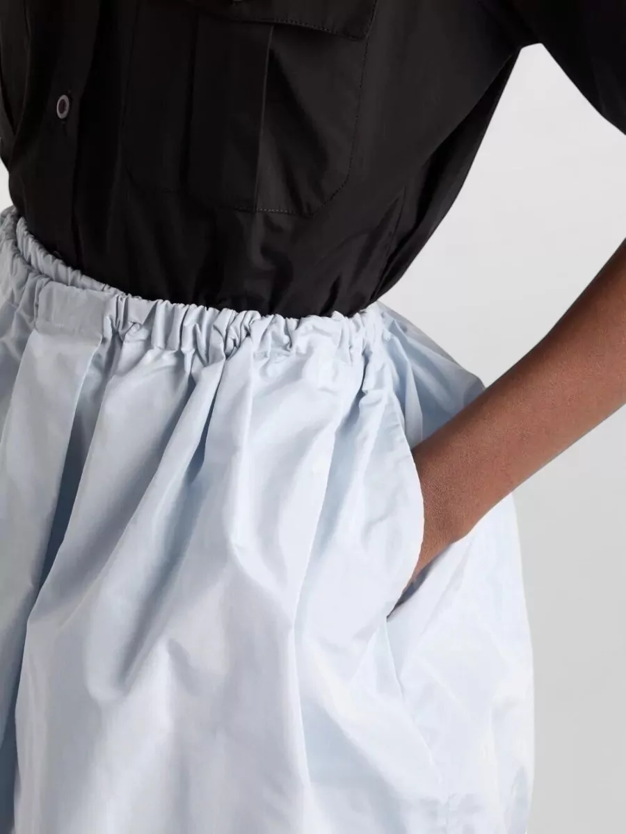 Prada Silk Gathered Midi Full Skirt
