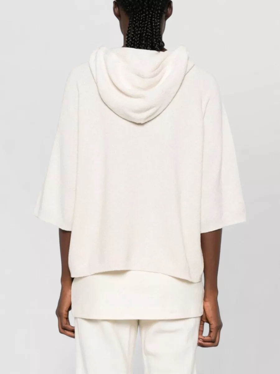 Fabiana Filippi Cashmere Blend Short Sleeve Hooded Sweater