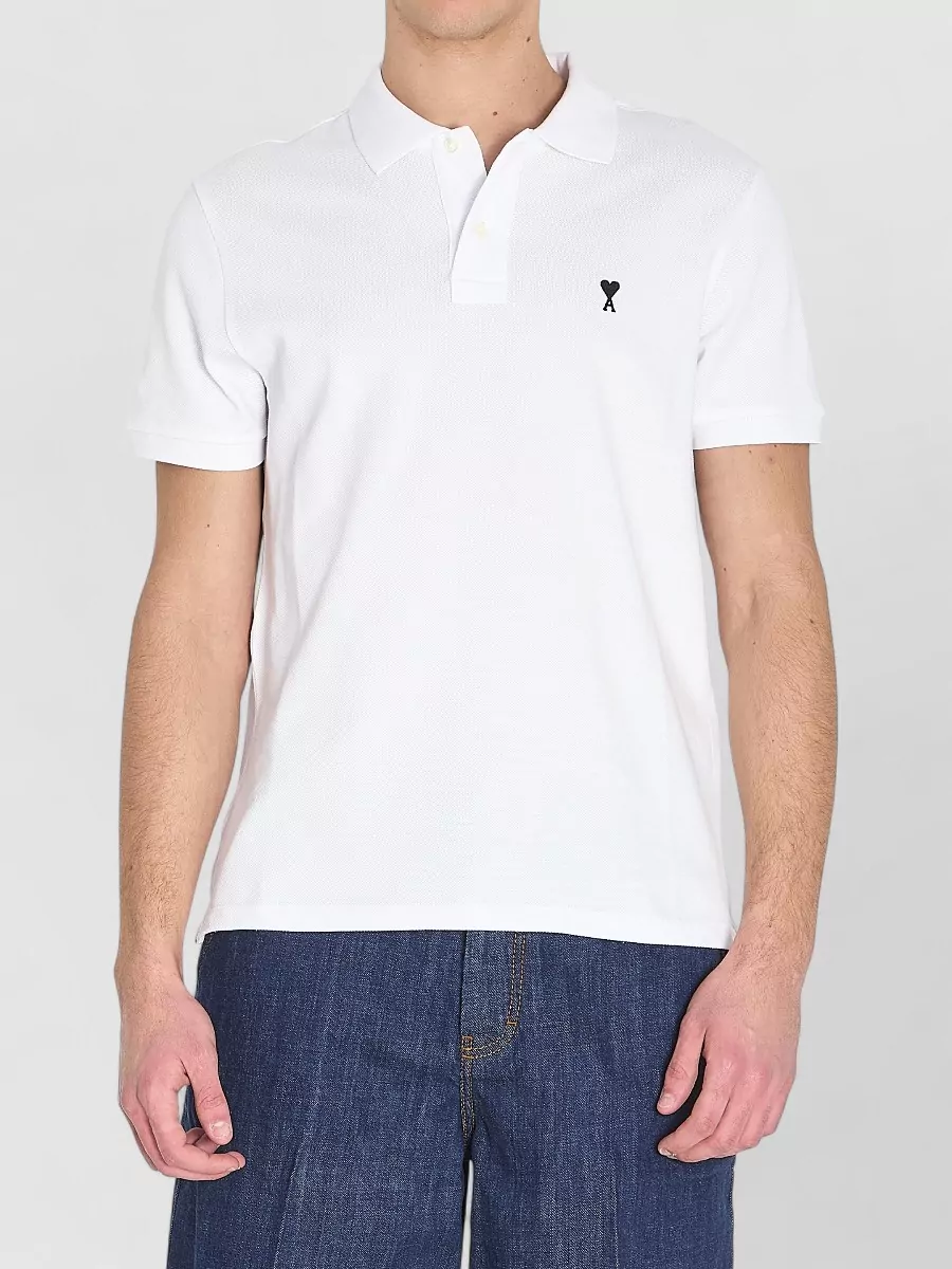 Ami Paris Ami De Coeur Cotton Piqué Polo Shirt