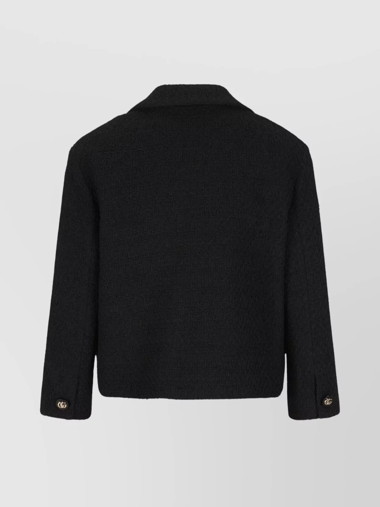 Gucci Double-breasted Wool Jacket Featuring Pockets In Black