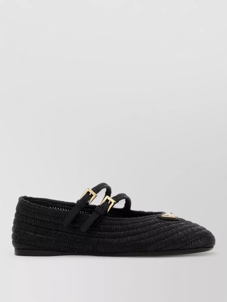 Prada Raffia ballerina shoes