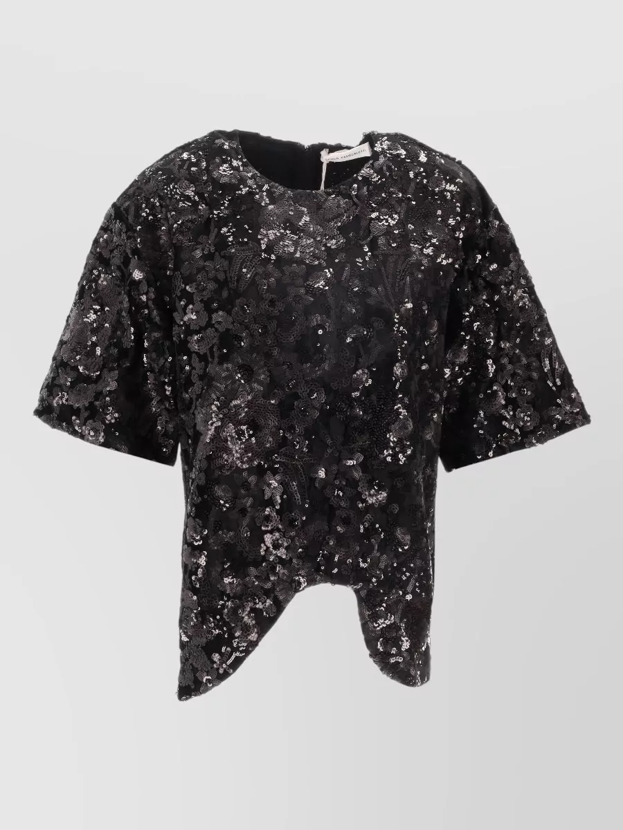 Niccolò Pasqualetti velvet floral embroidered top