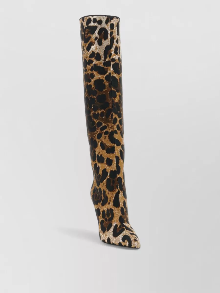Dolce&Gabbana leopard-jacquard high boots