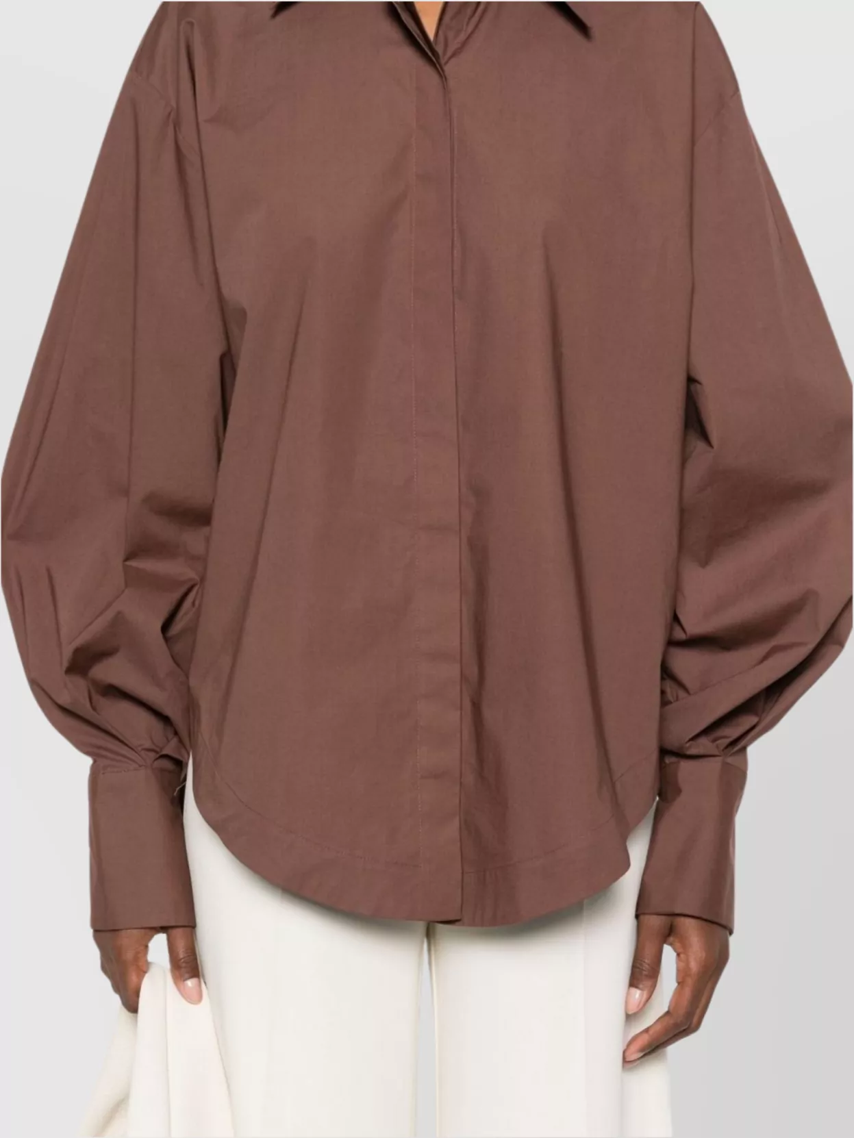 Federica Tosi Oversized Cuffs Poplin Shirt