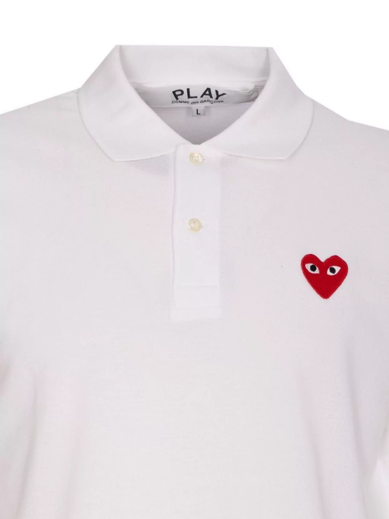 Comme Des Garçons Play Regular Collar Short Sleeve Polo Shirt
