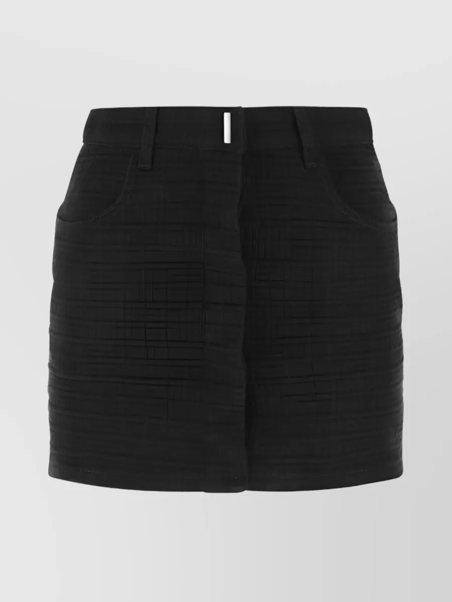 Shop Givenchy Signature Pattern Mini Skirt In Black
