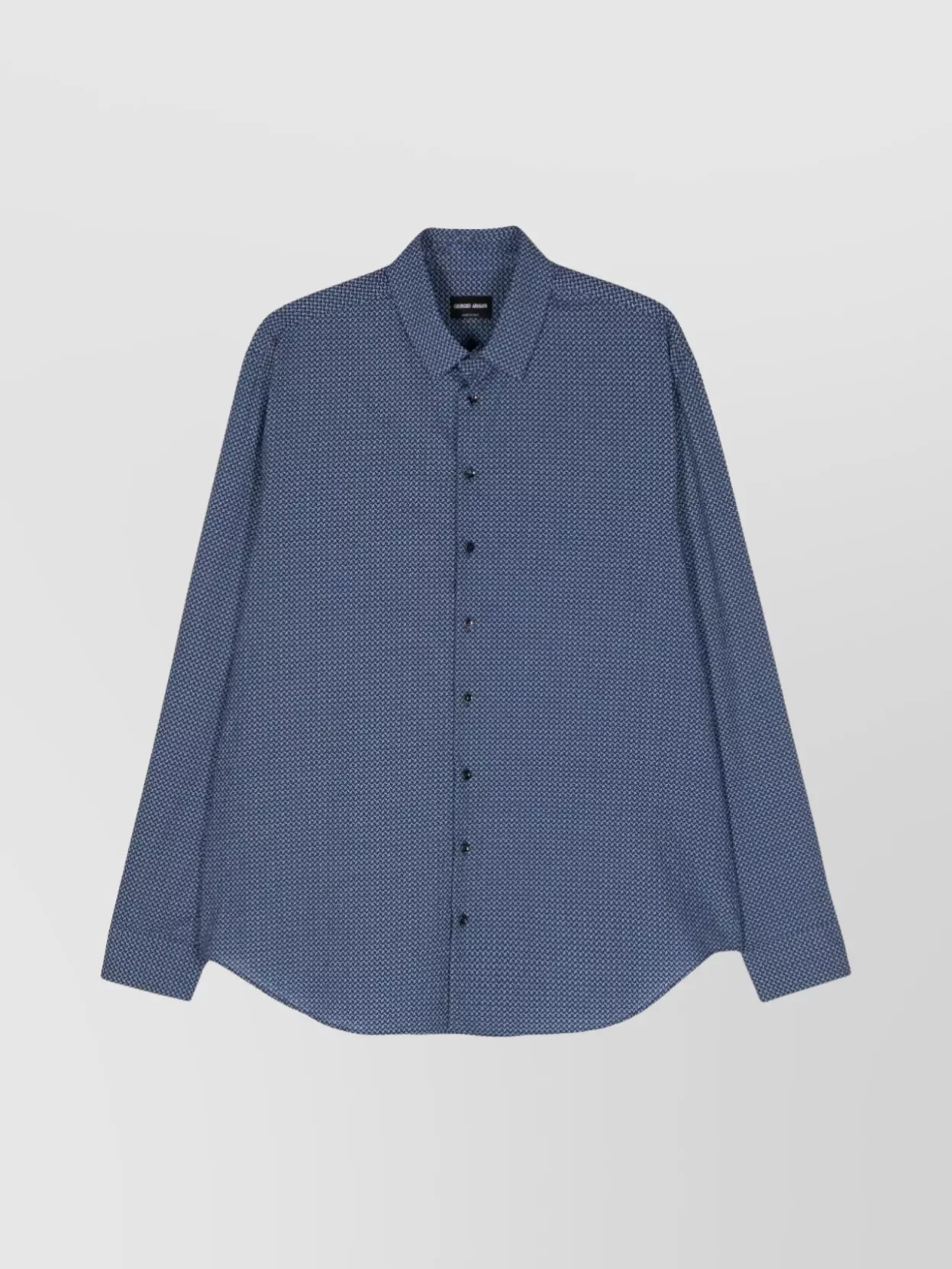 Giorgio Armani Fantasy Shirt With Button Cuffs And Long Sleeves In Blue