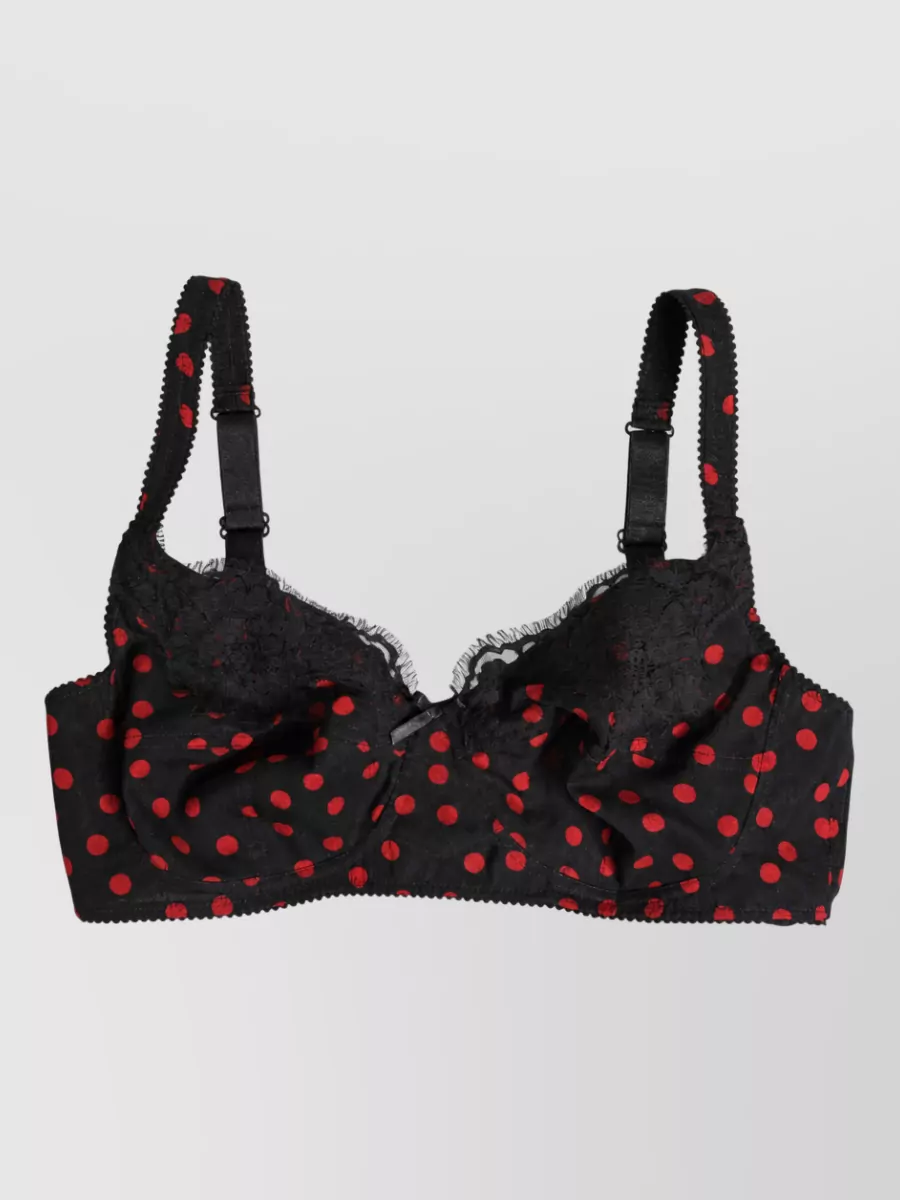 Dolce&Gabbana silk polka dot underwired balconette bra