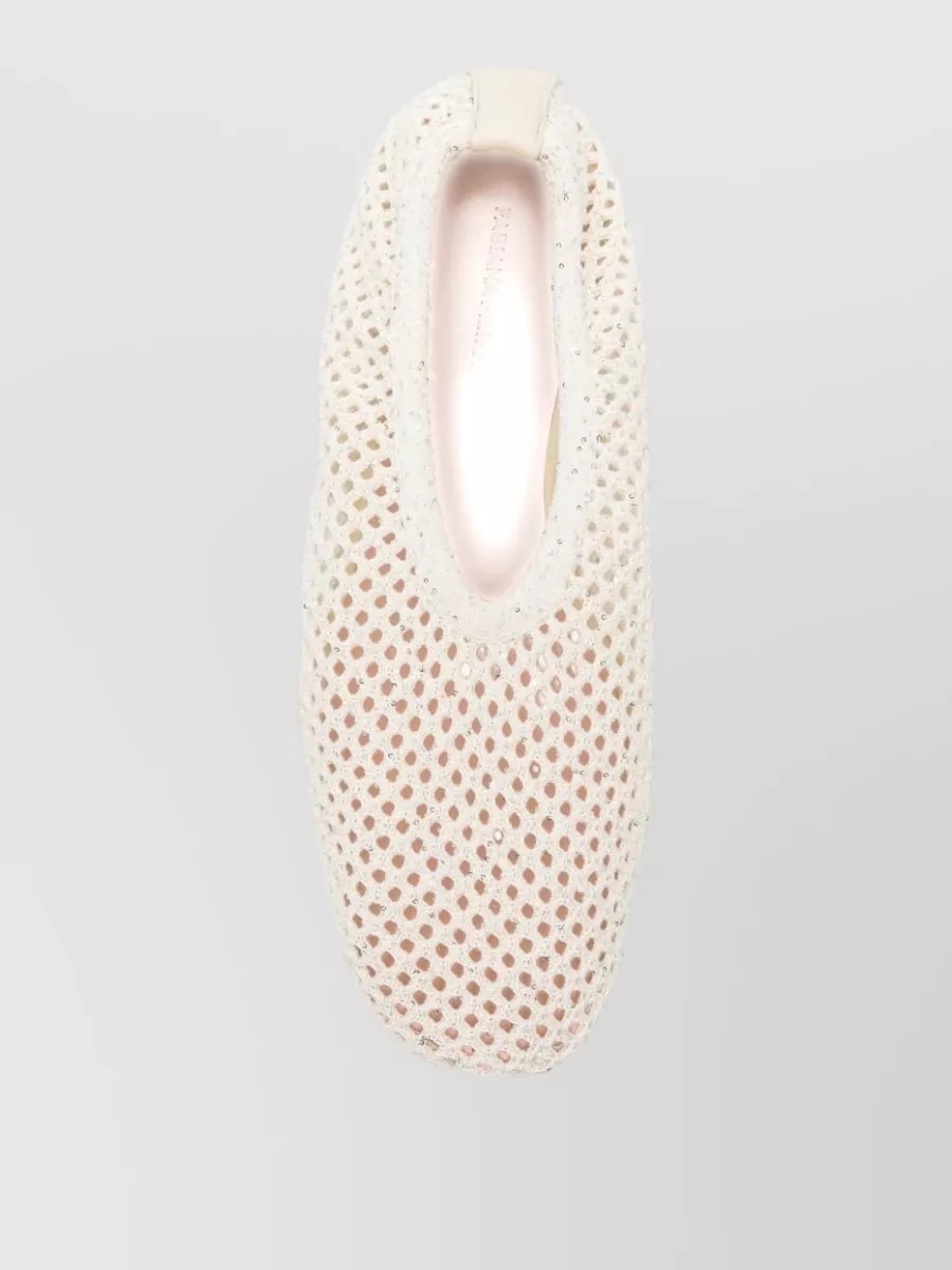 Fabiana Filippi Mesh Knit Sequin-Embellished Ballet Flats