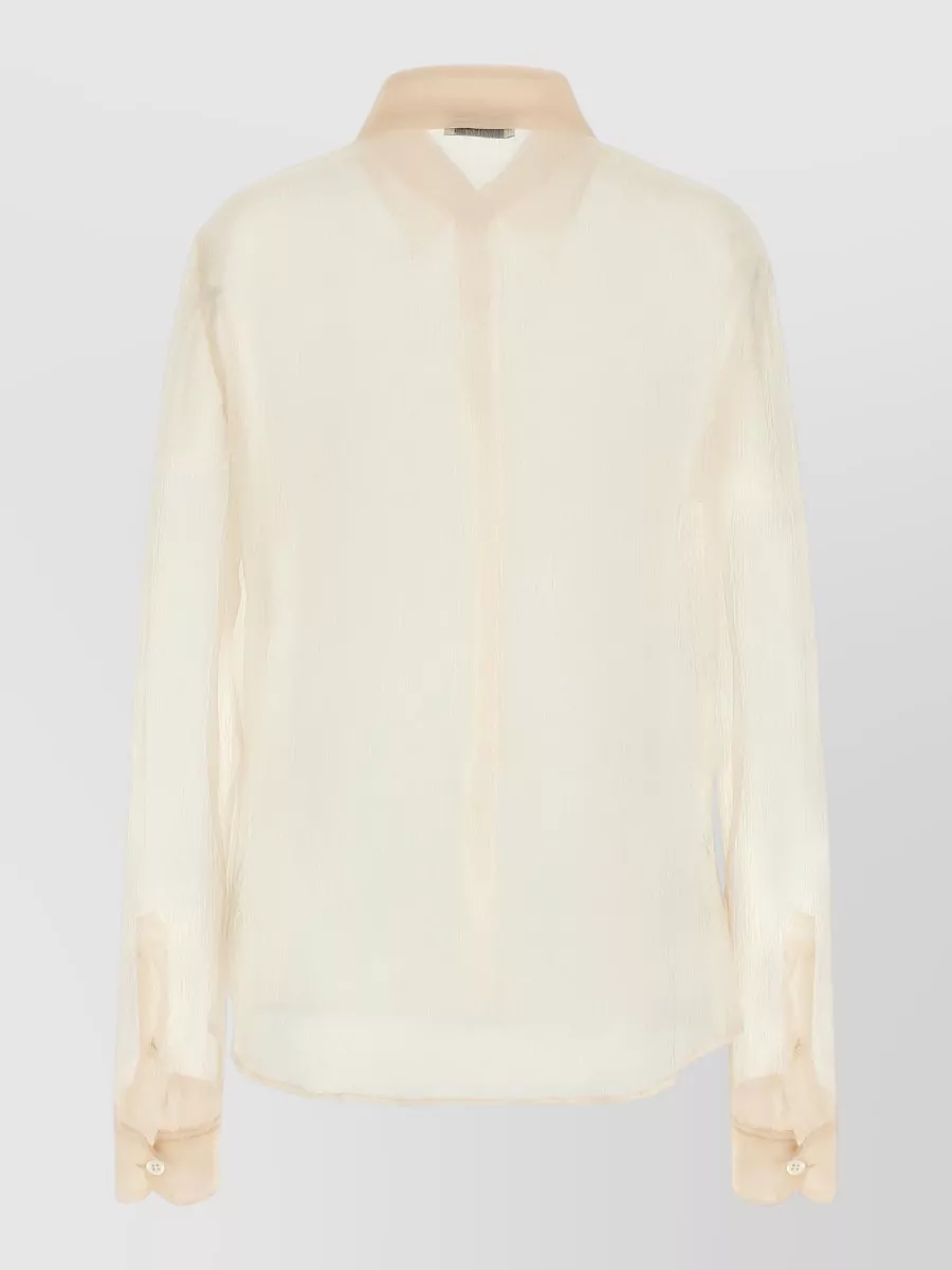 Dries Van Noten Silk Semi-Transparent Asymmetric Shirt