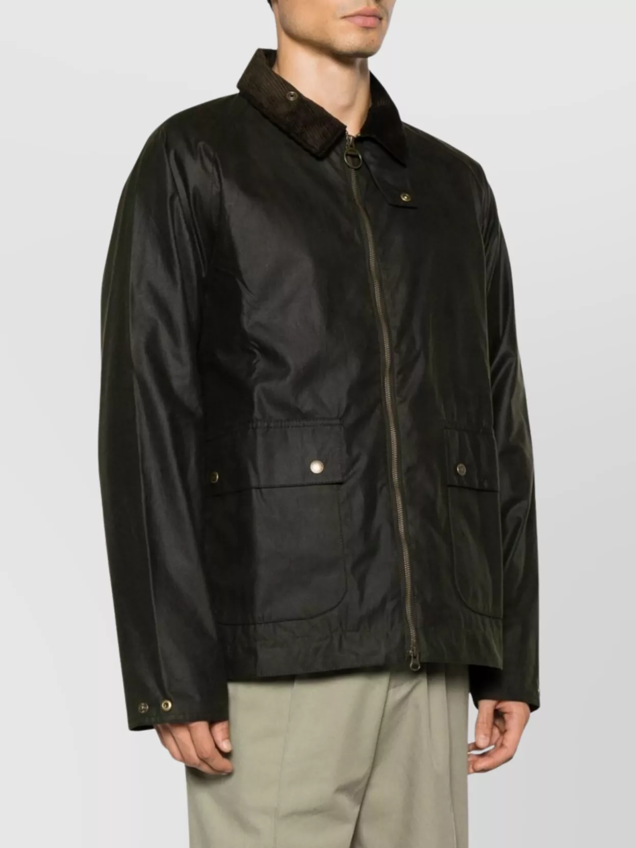 Barbour Short High Neck Waxed Jacket