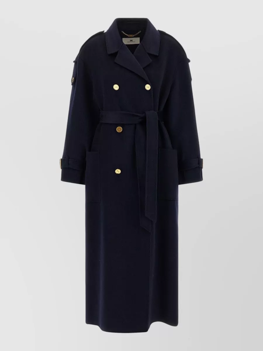 Elisabetta Franchi wool double-breasted belted coat