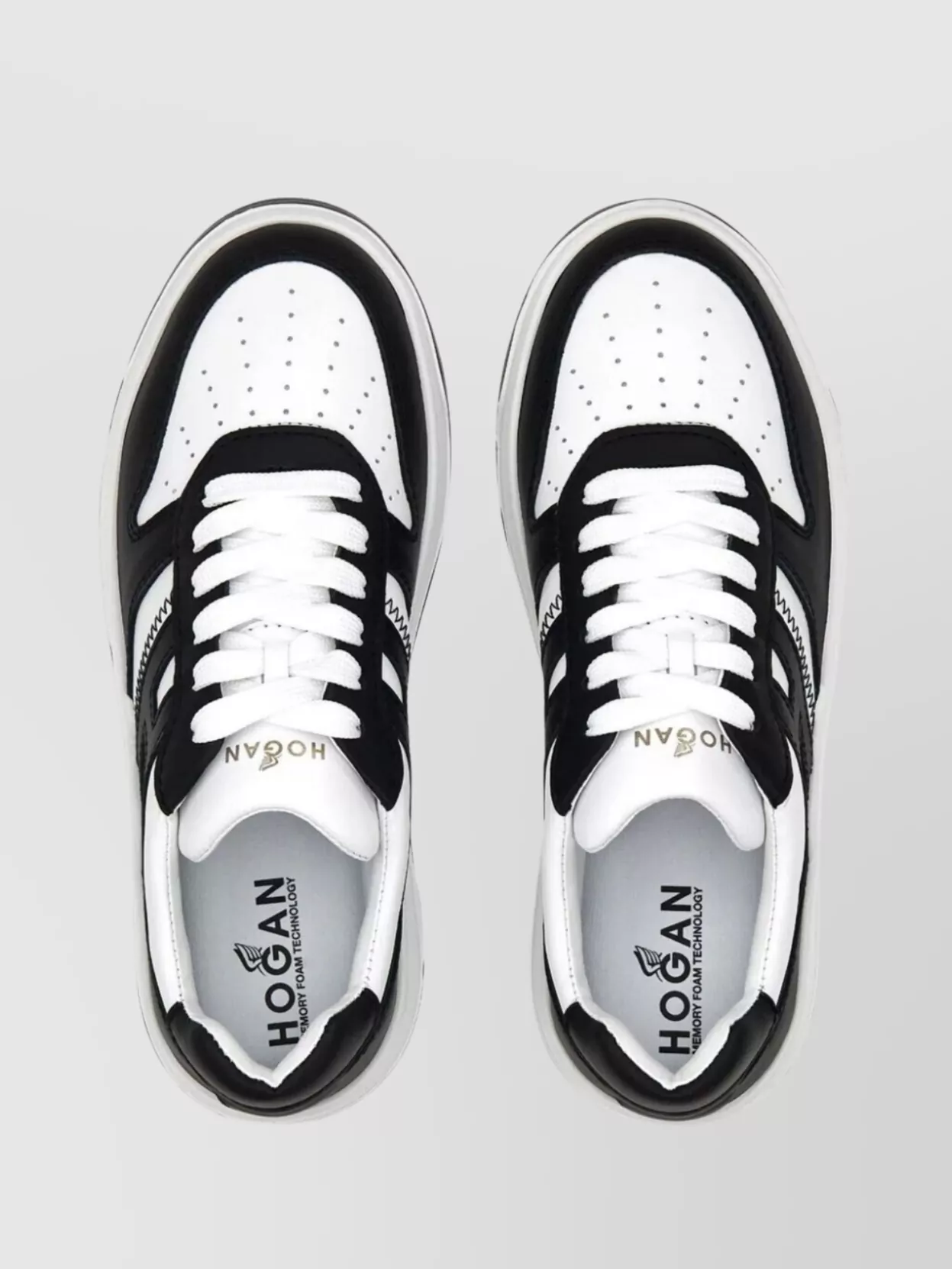 Hogan H630 Sneakers With Rubber Sole And Perforated Detailing In Black