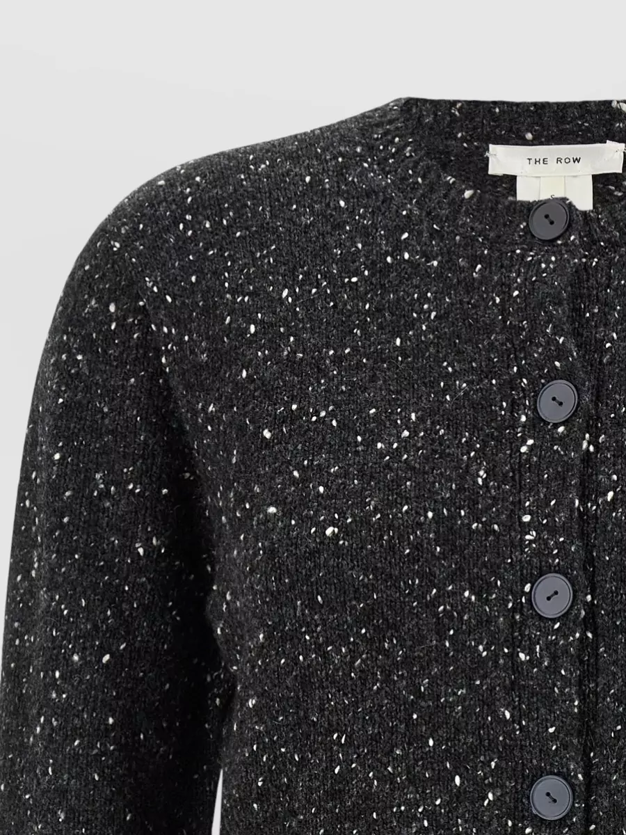 The Row Mauino Crew Neck Cardigan Speckled Knit
