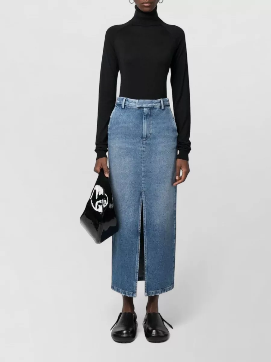 Armarium Denim High-Rise Midi Skirt