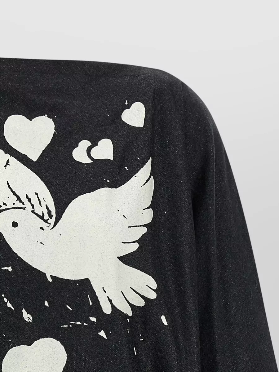 Vivienne Westwood Infinity Knit Sweater Asymmetric Hem Buttons Print