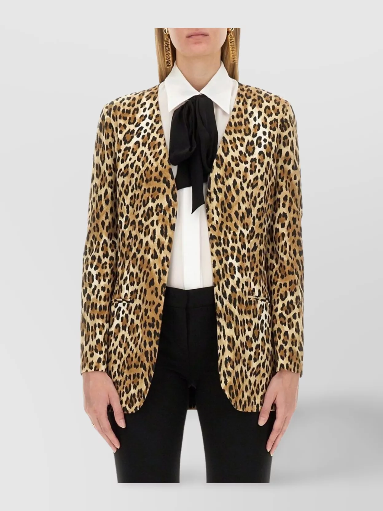 Moschino Single-breasted Leopard Print Blazer