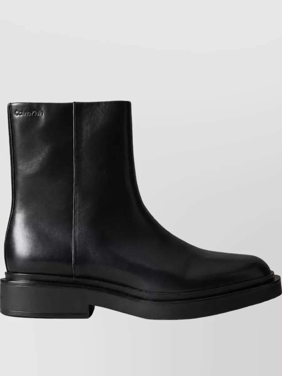 Calvin Klein Leather Zip Boots