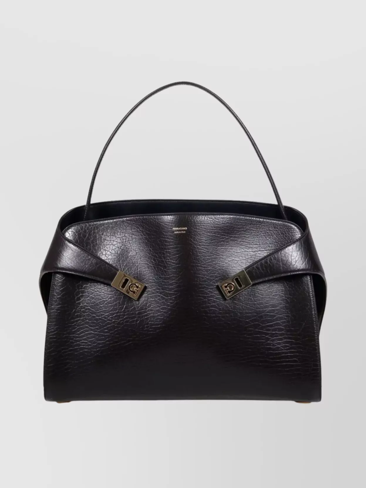 Ferragamo Maxi Grain Bicolor Structured Shoulder Bag