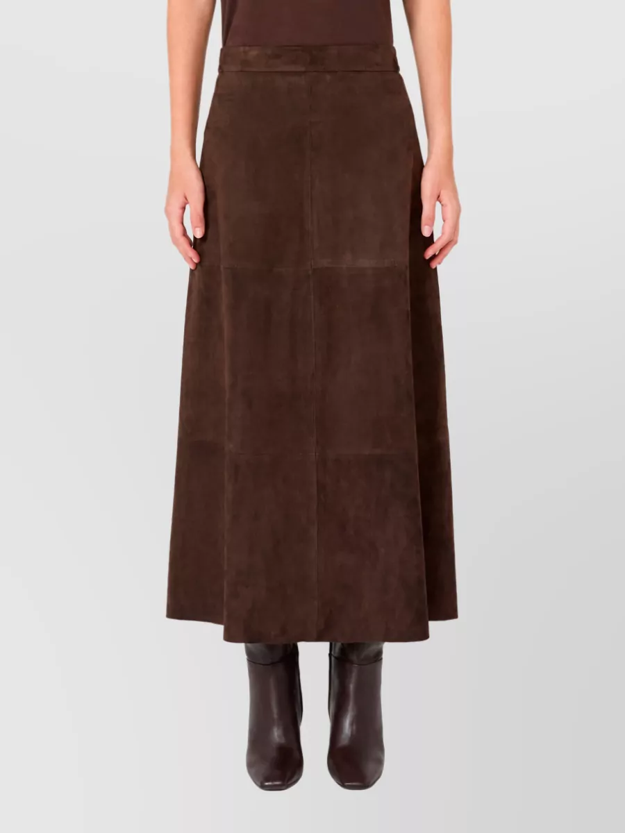 S Max Mara Leather a-line skirt