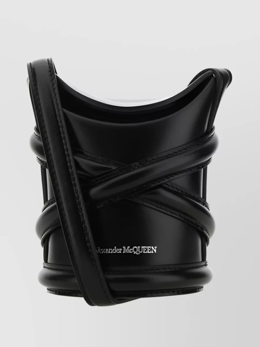 Shop Alexander Mcqueen The Curve Mini Shoulder Bag In Black