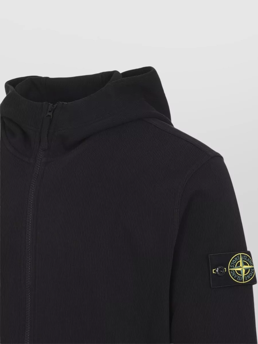 Stone Island Cotton Zip-Up Hooded Jacket