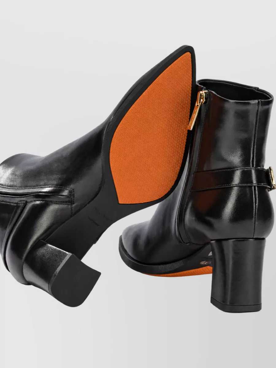 Santoni Leather Elly 65Mm Zippered Ankle Boots