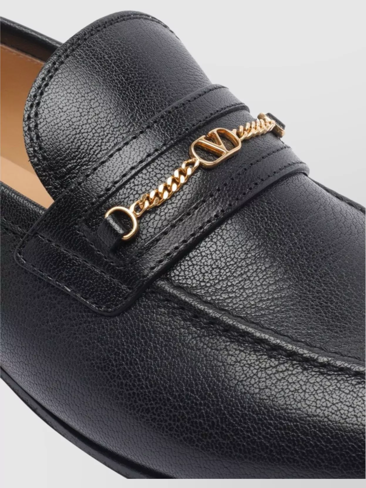 Valentino Garavani Golden Detail Leather Loafers