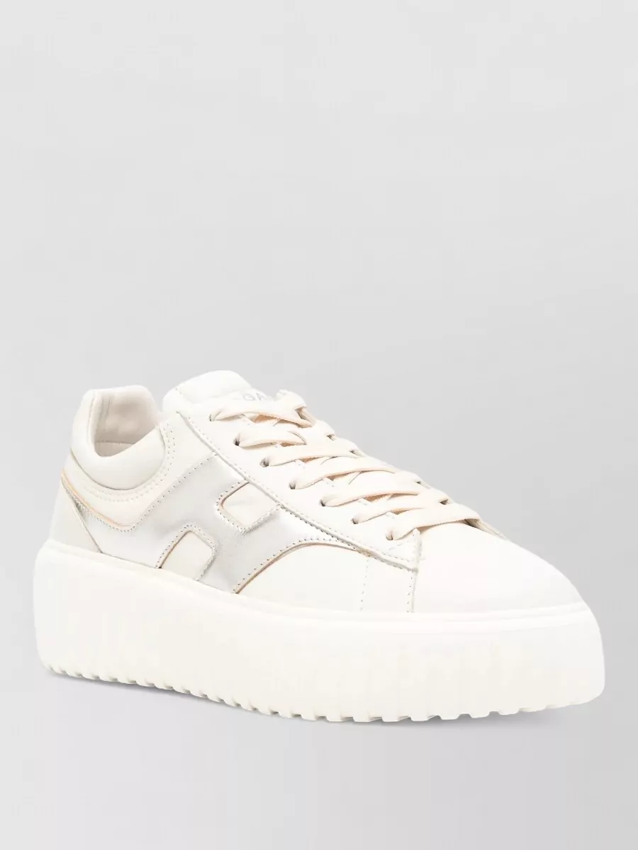 Hogan Sneakers Panelled Design Platform Sole Round Toe