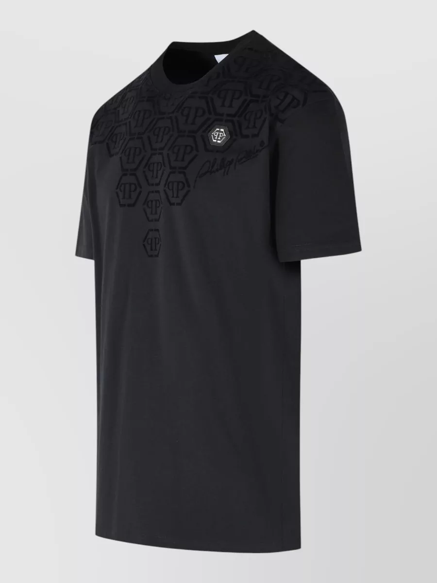 Philipp Plein Cotton T Shirt Embossed Pattern Round Neck