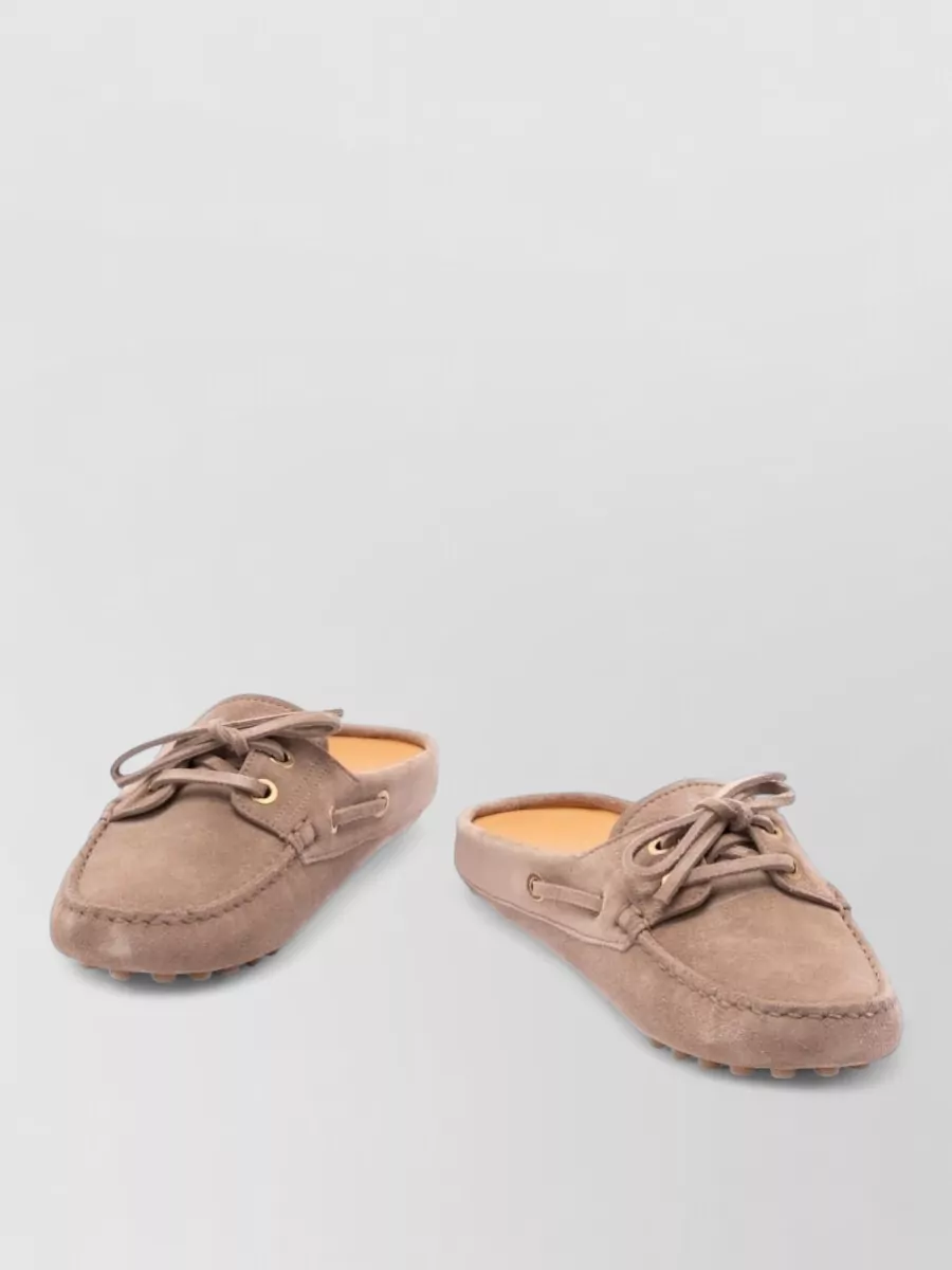 Tod's suede leather sabot loafers