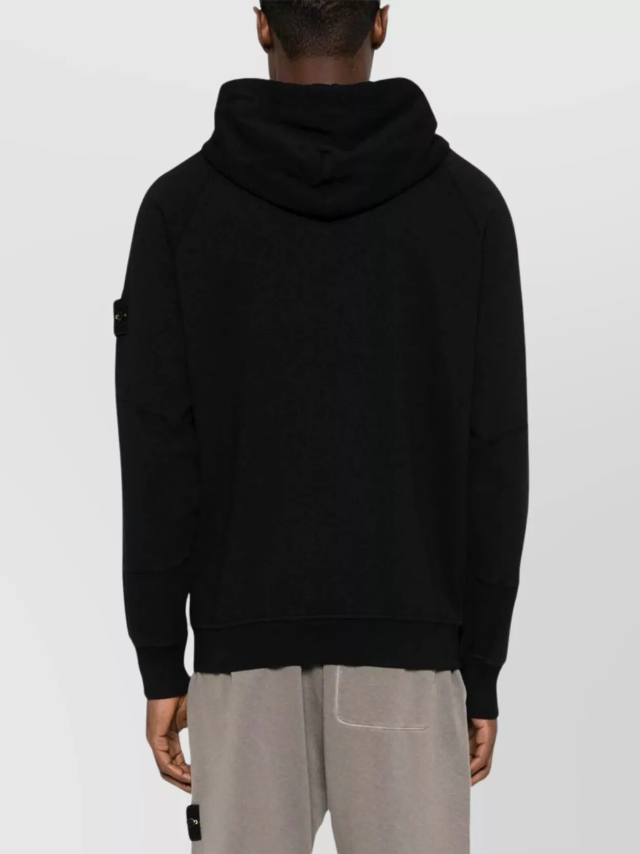 Stone Island Ribbed Hooded Track Top With Overstitched Seams