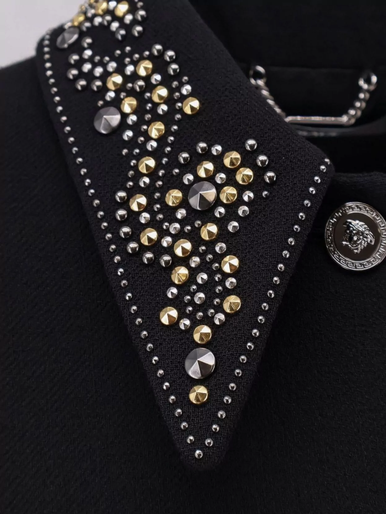 Versace Lightweight Cropped Wool Crepe Blazer