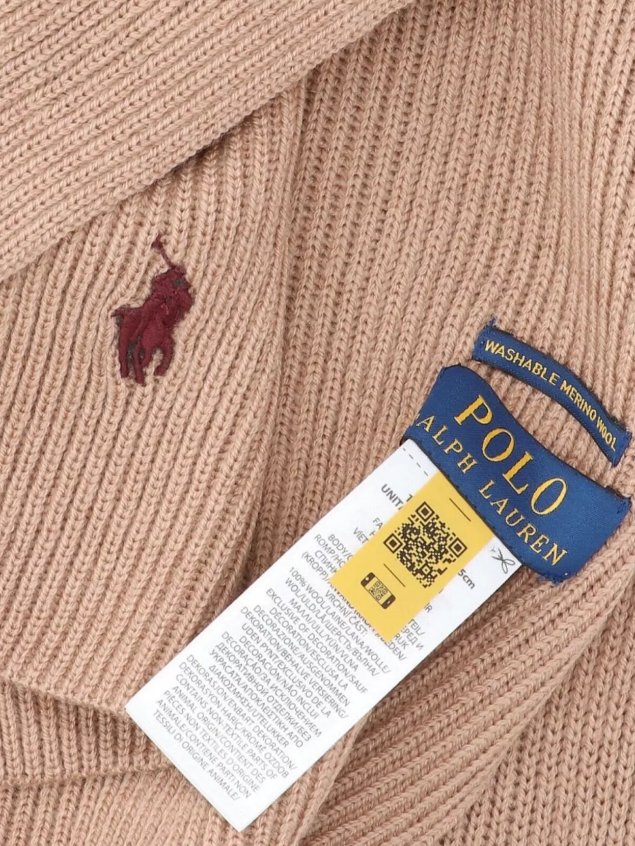 Polo Ralph Lauren Rectangular Ribbed Texture Scarf Accessory