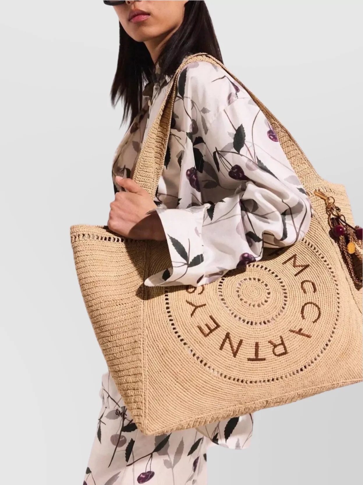 Stella Mccartney Crochet Raffia Tote Bag
