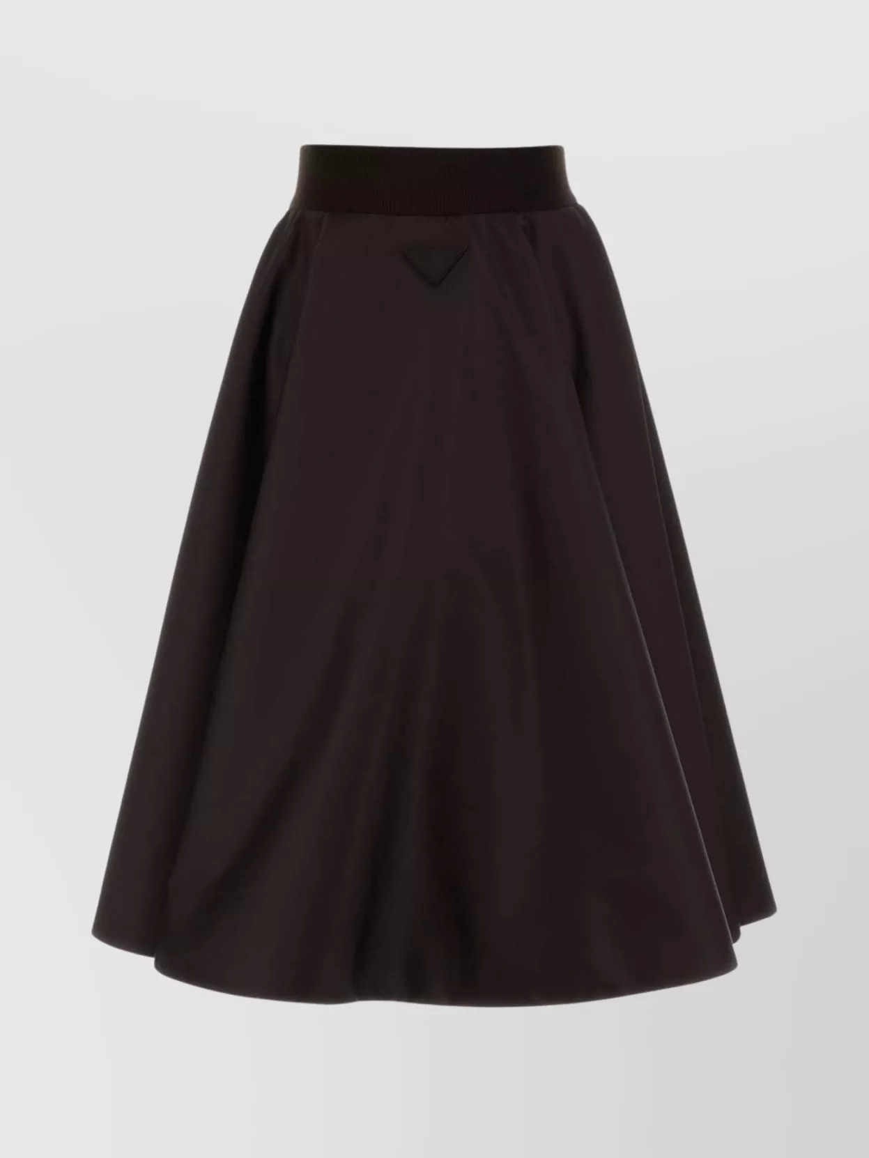 Prada Flared High-waisted Midi Skirt In Brown